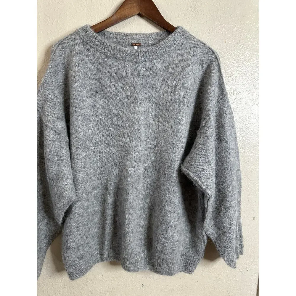 Free People Angelic Pullover in Heather Gray Alpaca Blend Womans XS